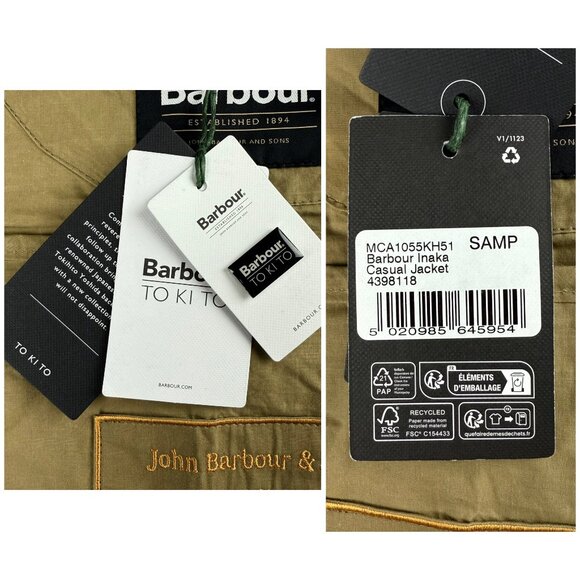 Barbour To Ki To Jacket Mens Medium M Brown Inaka Field Utility Military SAMPLE - Picture 4 of 12